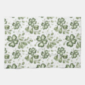 Groen Klaverpatroon • St. Patrick's Day Theedoek (Horizontaal)