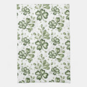 Groen Klaverpatroon • St. Patrick's Day Theedoek (Verticaal)