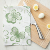 Groen Klaverpatroon • St. Patrick's Day Theedoek (Quarter Fold)