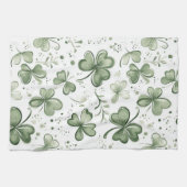 Groen Klaverpatroon • St. Patrick's Day Theedoek (Horizontaal)