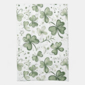 Groen Klaverpatroon • St. Patrick's Day Theedoek (Verticaal)