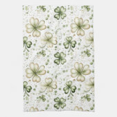 Groen Klaverpatroon • St. Patrick's Day Theedoek (Verticaal)