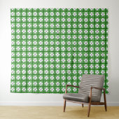Groen klaverpatroon wandkleed (In Situ (horizontaal))