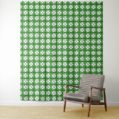 Groen klaverpatroon wandkleed (In situ)