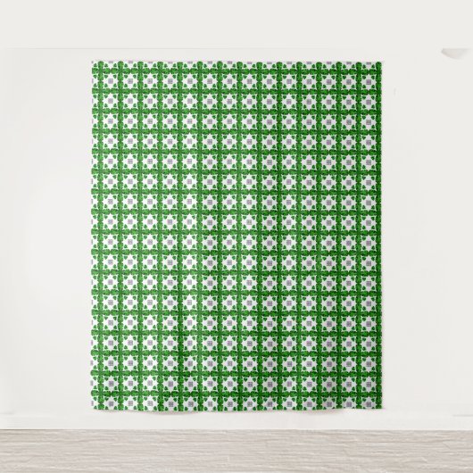 Groen klaverpatroon wandkleed (Voorkant)