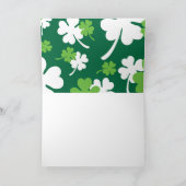 Groen klavertje vier blaadjes. St. Patrick's Day Kaart (Binnen)