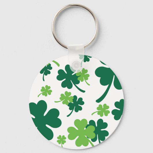 Groen klavertje vier bladjes. St. Patrick's Day Sleutelhanger (Voorkant)