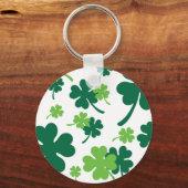 Groen klavertje vier bladjes. St. Patrick's Day Sleutelhanger (Voorkant)