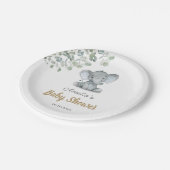 groen klein olifant Baby shower Papieren Bordje (Gekanteld)