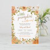 groen klein pompoen Baby shower Kaart (Staand voorkant)