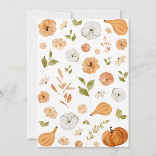 groen klein pompoen Baby shower Kaart (Achterkant)