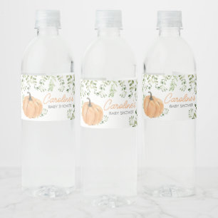 groen klein pompoen Baby shower Waterfles Etiket
