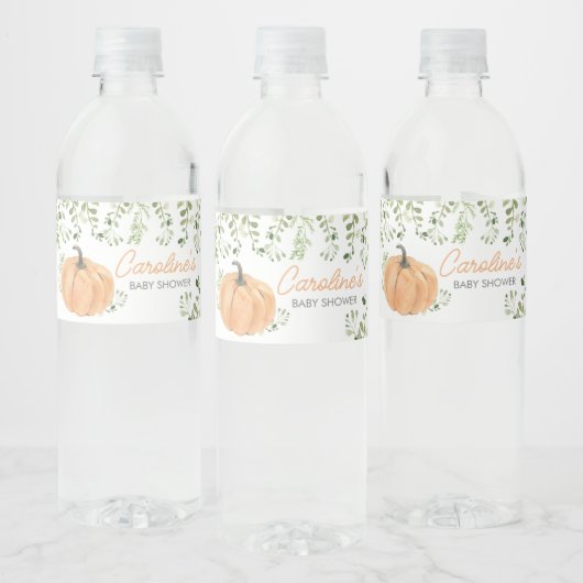 groen klein pompoen Baby shower Waterfles Etiket (Flessen)