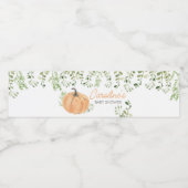 groen klein pompoen Baby shower Waterfles Etiket (Enkel label)