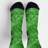 Groen, klein vierkantsgeometrisch patroon sokken (Top)