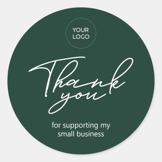 Groen | Kleine bedrijven Hartelijk dank voor de st Ronde Sticker (Voorkant)