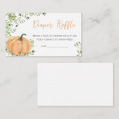 Groen Kleine Pompoen Baby shower Luier Raffle Informatiekaartje (Voorkant / Achterkant)