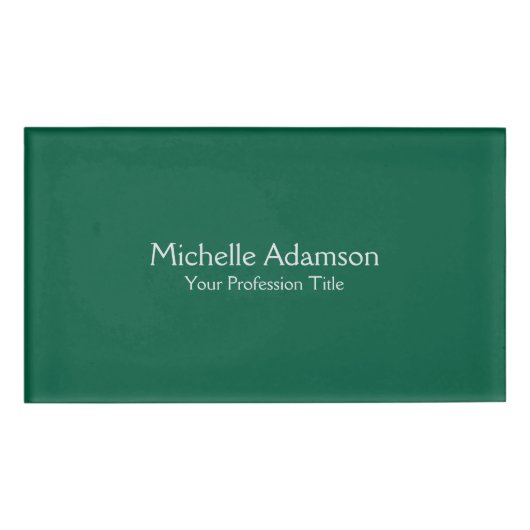 Groen Kleur Professional Plain Modern Naambadge (Voorkant)
