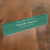 Groen Kleur Professional Plain Modern Naambordje (Zijkant)