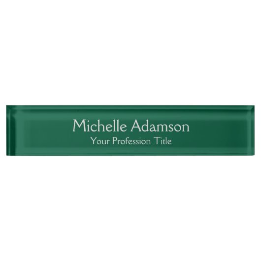Groen Kleur Professional Plain Modern Naambordje (Voorkant)