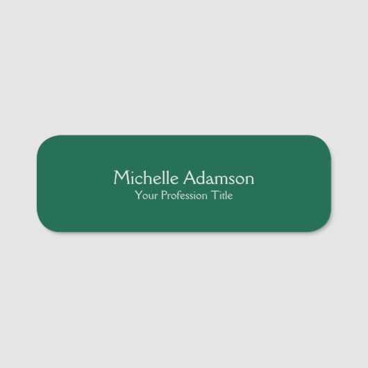 Groen Kleur Professional Plain Modern Naamplaatje (Voorkant)