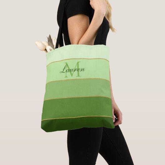 Groen kleurblok gepersonaliseerd tote bag (Dichtbij)