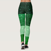 Groen kleurenblok Glitter St. Patrick's Day Leggings (Achterkant)