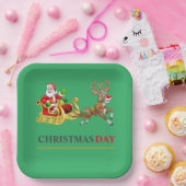 Groen kleurrijk Kerstdag 9"Vierkant Document Bord (Feest)