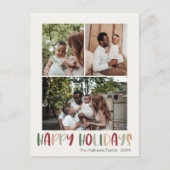 Groen kleurrijk Prettige feestdagen Verticaal 3 Fo (Voorkant)