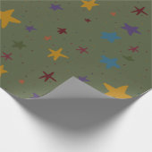 Groen kleurrijk ster inpakpapier (Hoek)