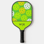 Groen Koel Modern Monogram Pickleball Paddle (Voorkant)