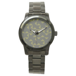 Groen, koel, uniek, driehoekspatroon horloge