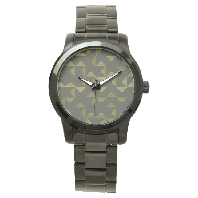 Groen, koel, uniek, driehoekspatroon horloge (Voorkant)