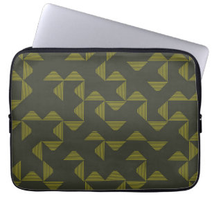 Groen, koel, uniek, driehoekspatroon laptop sleeve