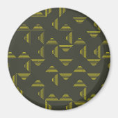 Groen, koel, uniek, driehoekspatroon magneet (Voorkant)