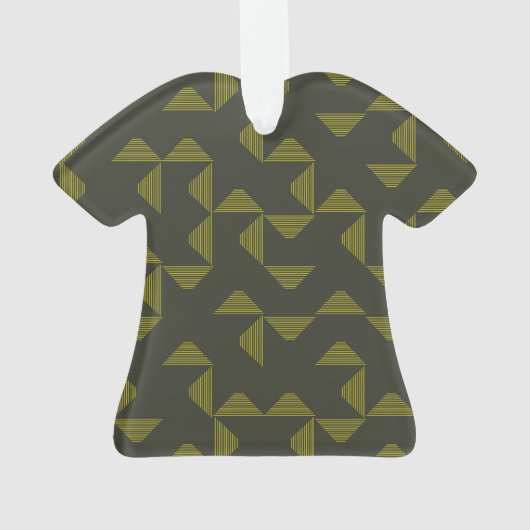 Groen, koel, uniek, driehoekspatroon ornament (achterkant)