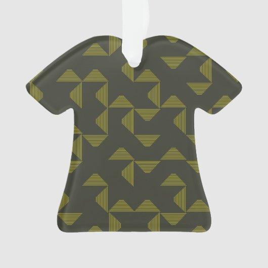 Groen, koel, uniek, driehoekspatroon ornament (voorkant)