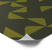 Groen, koel, uniek, driehoekspatroon poster (Hoek)