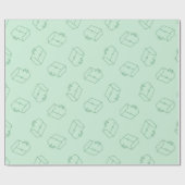 Groen kofferpatroon cadeaupapier (Vlak)