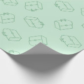 Groen kofferpatroon cadeaupapier (Hoek)