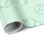 Groen kofferpatroon cadeaupapier (Rol Hoek)