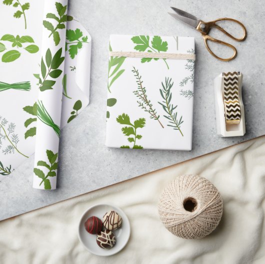 Groen koken Culinaire tuin kruiden Cadeaupapier (Crafts)