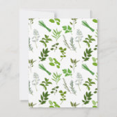 Groen koken Culinaire Tuin Kruiden Custom Name Bedankkaart (Achterkant)