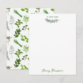 Groen koken Culinaire Tuin Kruiden Custom Name Notitiekaartje