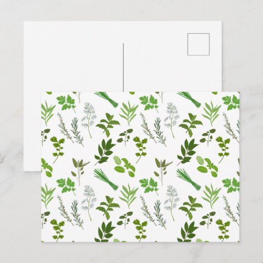 Groen koken Culinaire tuin kruiden Feestdagenkaart (Voorkant / Achterkant)