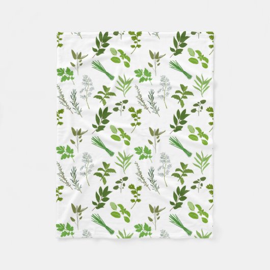 Groen koken Culinaire tuin kruiden Fleece Deken (Voorkant)