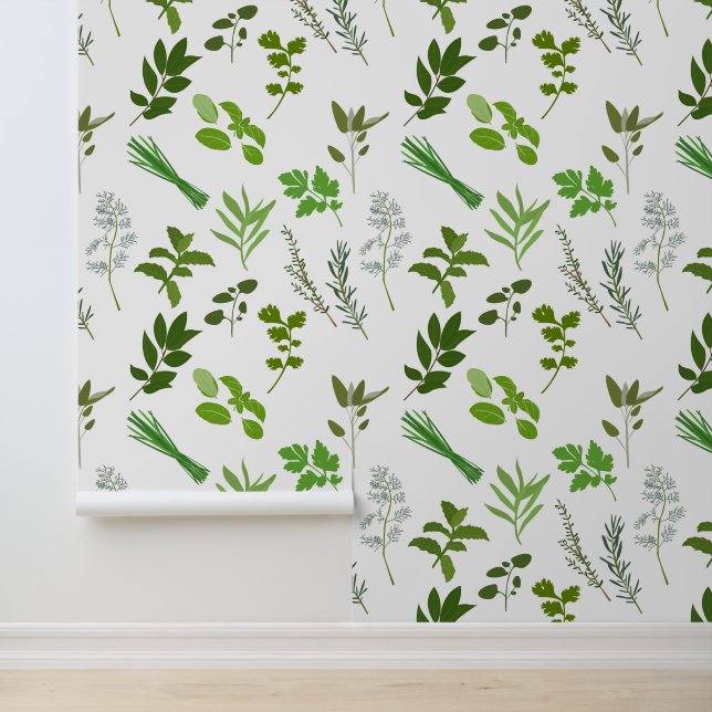 Groen koken Culinaire Tuin Kruiden Keuken Behang (Applicatie)