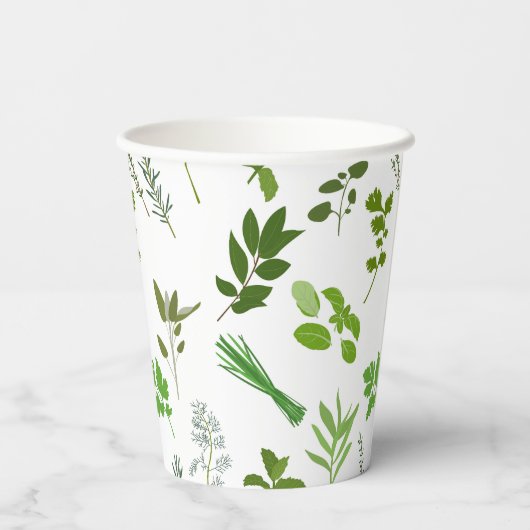 Groen koken Culinaire tuin kruiden Papieren Bekers (Achterkant)