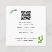 Groen koken Culinaire Tuin Kruiden QR Code Vierkante Visitekaartje (Achterkant)