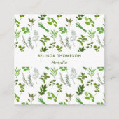 Groen koken Culinaire Tuin Kruiden QR Code Vierkante Visitekaartje (Voorkant)